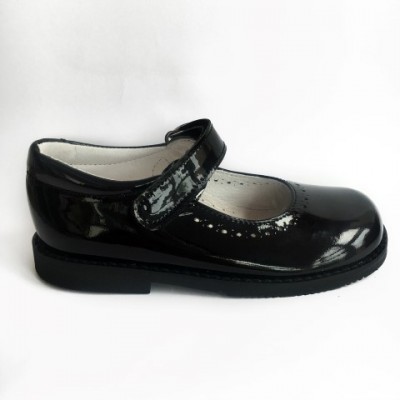 TI554 Black Patent Mary Jane School Shoe
